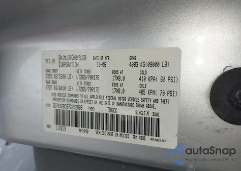 2007 Dodge Ram 2500 Slt/Trx4 Off Road/Sport/Power Wagon z USA, uszkodzony, nr VIN 3D7KS28C97G752806